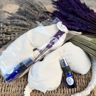 Antifaz de algodón natural + Aceite esencial de lavandin 5ml